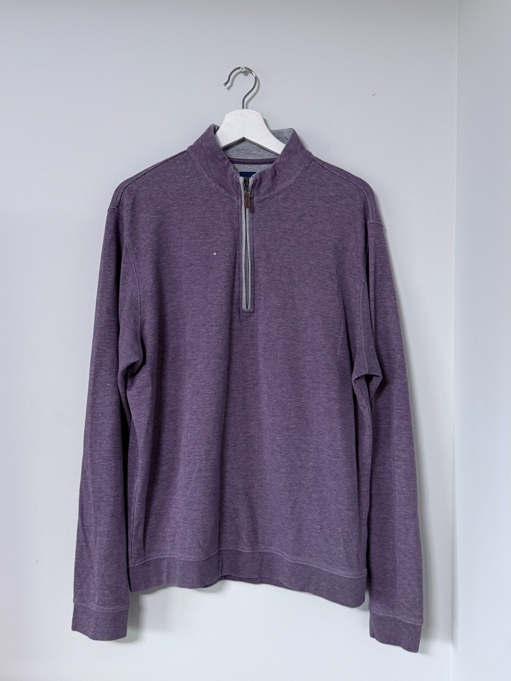 Johnnie-O Men L Sully 1/4 Zip Sweater Huckleberry Purple Golf Pullover